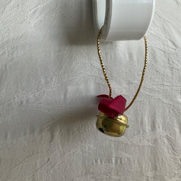 Vintage Carlton Cards Heirloom Collection Tree Ornament Ceramic Train & Bell Set - Picture 9 of 12